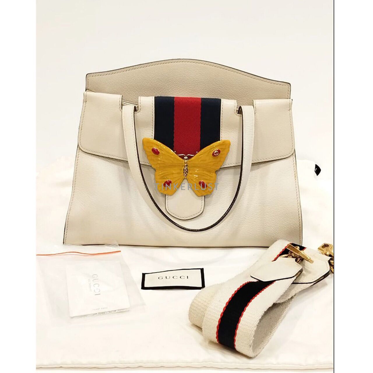 Gucci butterfly cheap bag white